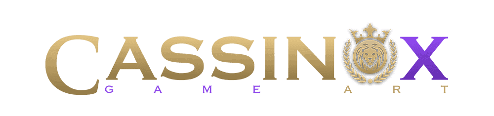 A high-quality image of the CasinoX logo featuring a lion emblem, showcasing a premium online gaming platform with slots, poker, and casino games.